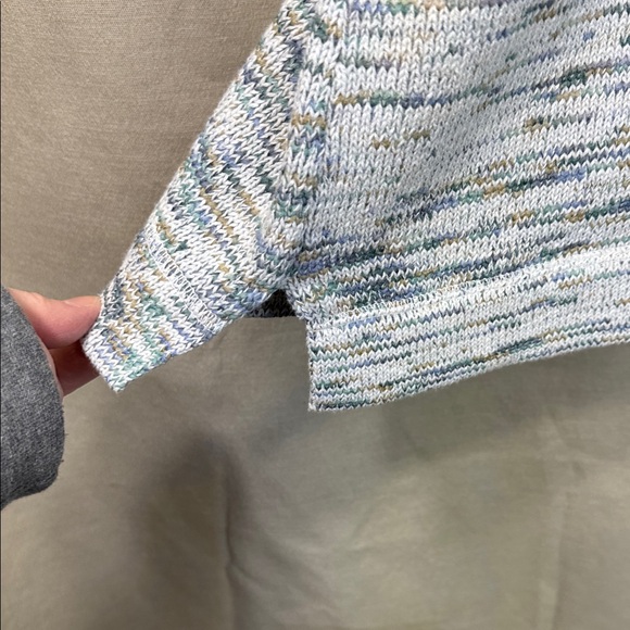 Preswick & Moore Sweater White & Green Cowl Neck w/ Pocket in Size 1X. NWT - Picture 9 of 14